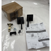 SCHLAGE F SERIES F40 LAT 622 COL LATITUDE MATTE BLACK BED BATH DOOR HANDLE