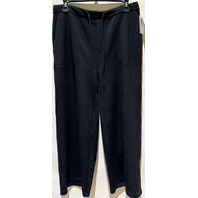 LIVERPOOL LOS ANGELES WOMENS SIZE L BLACK PULL-ON WIDE LEG CROP TROUSER LM4582C9