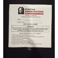 SPARTAN ARMOR SYSTEMS SLHIIIA-1 BODY ARMOUR CARRIER SIZE LARGE THREAT LEVEL IIIA
