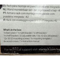 STARTECH WALL-MOUNT RACK W BUILT IN SHELF WALLSHELFF4U STANDARD 4U RACK DIMS
