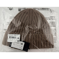 HUGO BOSS L HEROE HAT 50551001 MENS RIBBED CASHMERE LIGHT BROWN BEANIE HAT