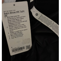 LULULEMON WOMEN'S SATIN SHINE HR TIGHT 28" SIZE 4 LW5GK9S BLACK