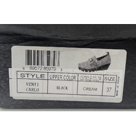 BERNIE MEV NEW YORK VENTI CARLO WEDGES IN BLACK AND WHITE SIZE 37 EU 6.5 WOMENS