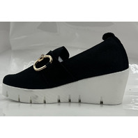 BERNIE MEV NEW YORK VENTI CARLO WEDGES IN BLACK AND WHITE SIZE 37 EU 6.5 WOMENS