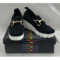 BERNIE MEV NEW YORK VENTI CARLO WEDGES IN BLACK AND WHITE SIZE 37 EU 6.5 WOMENS