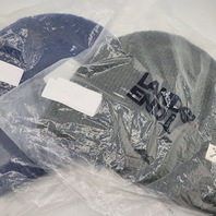 LOT OF 2 - LANDS END DARK FLINT HEATHER  / NATICAL BLUE HEATHER BEANIES  ONE SIZE