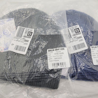 LOT OF 2 - LANDS END DARK FLINT HEATHER  / NATICAL BLUE HEATHER BEANIES  ONE SIZE