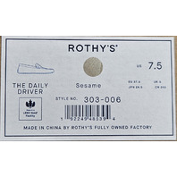 ROTHY'S 303-006 THE DAILY DRIVER WOMEN'S FLATS SHOES US 7.5 UK 5 EU 37.5 SESAME