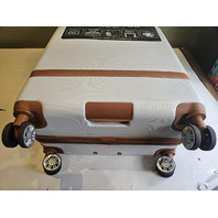 LONDON FOG 0897 28” VINTAGE II SPINNER HARDSIDE EXPANDABLE WHITE-CARAMEL