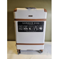 LONDON FOG 0897 28” VINTAGE II SPINNER HARDSIDE EXPANDABLE WHITE-CARAMEL