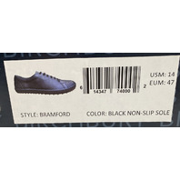 BIRCHBURY BRAMFORD MENS SIZE 14 BLACK WIDE TOE BOX BAREFOOT LEATHER SNEAKERS