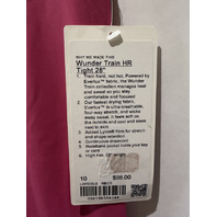 LULULEMON WOMEN'S WUNDER TRAIN HR TIGHT 28" SIZE 10 LW5EOLS RASPBERRY COULIS
