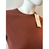 THEORY WOMEN'S MERINO WOOL BASIC TEE OXBLOOD RED SZ MEDIUM M MSRP $215 O0711710