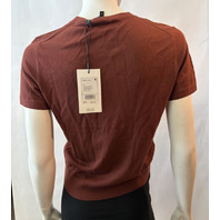 THEORY WOMEN'S MERINO WOOL BASIC TEE OXBLOOD RED SZ MEDIUM M MSRP $215 O0711710