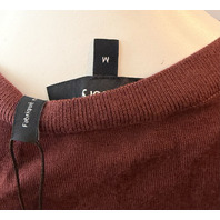 THEORY WOMEN'S MERINO WOOL BASIC TEE OXBLOOD RED SZ MEDIUM M MSRP $215 O0711710