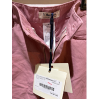 S MAX MARA WOMEN'S COTTON TROUSERS STRAIGHT CUT IN PEONY SAMPLE SMM ONORATA SZ8