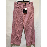 S MAX MARA WOMEN'S COTTON TROUSERS STRAIGHT CUT IN PEONY SAMPLE SMM ONORATA SZ8