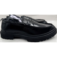 STEVE MADDEN P-ZEB MENS SIZE 10 BLACK ZEB PENNY LEATHER DRESS LOAFERS