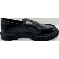 STEVE MADDEN P-ZEB MENS SIZE 10 BLACK ZEB PENNY LEATHER DRESS LOAFERS