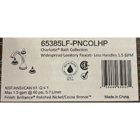 BRIZO CHARLOTTE 65385LF-PNCOLHP WIDE SPREAD LAVATORY FAUCET-LESS HANDLES 1.5 GPM