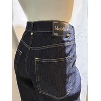 S MAX MARA WOMEN'S DENIM PANTS STRAIGHT CUT IN DARK WASH SAMPLE SMM CHIARA SZ 8