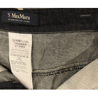 S MAX MARA WOMEN'S DENIM PANTS STRAIGHT CUT IN DARK WASH SAMPLE SMM CHIARA SZ 8