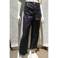 S MAX MARA WOMEN'S DENIM PANTS STRAIGHT CUT IN DARK WASH SAMPLE SMM CHIARA SZ 8