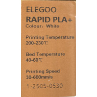 LOT OF 8 ELEGOO RAPID PLA+ WHITE 3D PRINTER FILAMENT 1KG 0.02MM TOLERANCE
