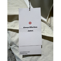 LULULEMON WOMEN'S ALWAYS EFFORTLESS JACKET SIZE 4 LW4BW8S LIGHT IVORY