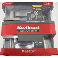 KWIKSET SIGNATURE SERIES HALIFAX SATIN NICKEL DOORKNOBS AND LOCKS 99910-067 991