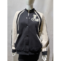 LULULEMON WOMEN'S SCUBA OVERSIZE COLLEGIATE JACKET GRAPHIC SZ M/L LW3IOZS BLACK