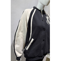 LULULEMON WOMEN'S SCUBA OVERSIZE COLLEGIATE JACKET GRAPHIC SZ M/L LW3IOZS BLACK