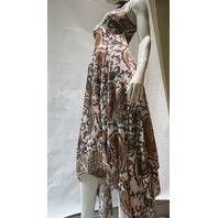 ETRO KNITTED MIDI DRESS W FRINGING FLORAL PAISLEY MOTIF WRKA0122AKD50 SZ 38
