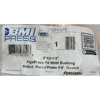LOT OF 13 BMI PRESS 47151 3" X 2-1/2" FTGXPRESS WROT COPPER PRESS-FIT BUSHING