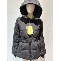 HALFDAYS WOMEN'S HEDY BELTED PUFFER IN BLACK 1WT0101 SIZE SMALL S