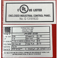 TORNATECH JP3-208/1.5/3/60 POR019543 JOCKEY PUMP CONTROLLER