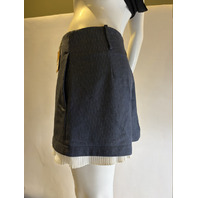 SANDRO PARIS SFPSH00544 PREESED-CREASE SHORTS WITH RUFFLE MSRP 320$ SZ 36 NWT