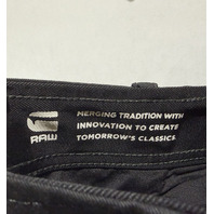 G-STAR RAW MEN'S R-5N 3D PLEATED CARGO TROUSERS IN BLACK LEVEL TWILL SIZE 32X32