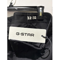 G-STAR RAW MEN'S R-5N 3D PLEATED CARGO TROUSERS IN BLACK LEVEL TWILL SIZE 32X32