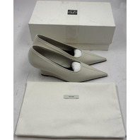 TOTEME SHARP NAPPA WEDGE PUMPS WHITE 047 261-WAS0276-LE0210-047 EU38 US 8