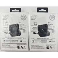 LOT OF 2 AIRBUDS AIR1 TRUE WIRELESS EARBUDS WITH CHARGING CASE 16HRS PLAYTIME