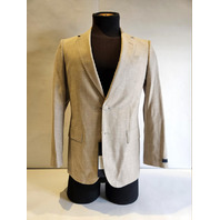 HUGO BOSS BECKHAM 50549196 TWO-PIECE SUIT VIRGIN WOOL SILK LINEN 36R LIGHT BEIGE