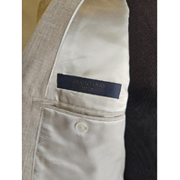 HUGO BOSS BECKHAM 50549196 TWO-PIECE SUIT VIRGIN WOOL SILK LINEN 36R LIGHT BEIGE