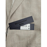 HUGO BOSS BECKHAM 50549196 TWO-PIECE SUIT VIRGIN WOOL SILK LINEN 36R LIGHT BEIGE