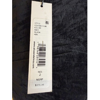 ALICE + OLIVIA CONOR CLEAN WAIST TROUSER VELVET SIZE 2 BLACK MRSP $375 NWT