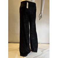 ALICE + OLIVIA CONOR CLEAN WAIST TROUSER VELVET SIZE 4 BLACK MRSP $375 NWT