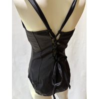 JANTZEN WOMEN'S ONE PIECE DOUBLE DARE LACE BACK CONTROL SWIMWEAR JZ24302M SZ 16