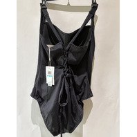JANTZEN WOMEN'S ONE PIECE DOUBLE DARE LACE BACK CONTROL SWIMWEAR JZ24302M SZ 16