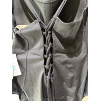 JANTZEN WOMEN'S ONE PIECE DOUBLE DARE LACE BACK CONTROL SWIMWEAR JZ24302M SZ 16