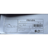PRADA MILANO CALZATURE DONNA SIZE EU 40 US 10 NERO NAPPA LOGO SLIDE SANDAL SHOES